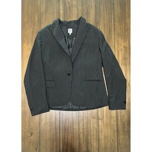 Anne Klein Pinstripe Blazer Jacket Womens Size 16 Black‎ White Career